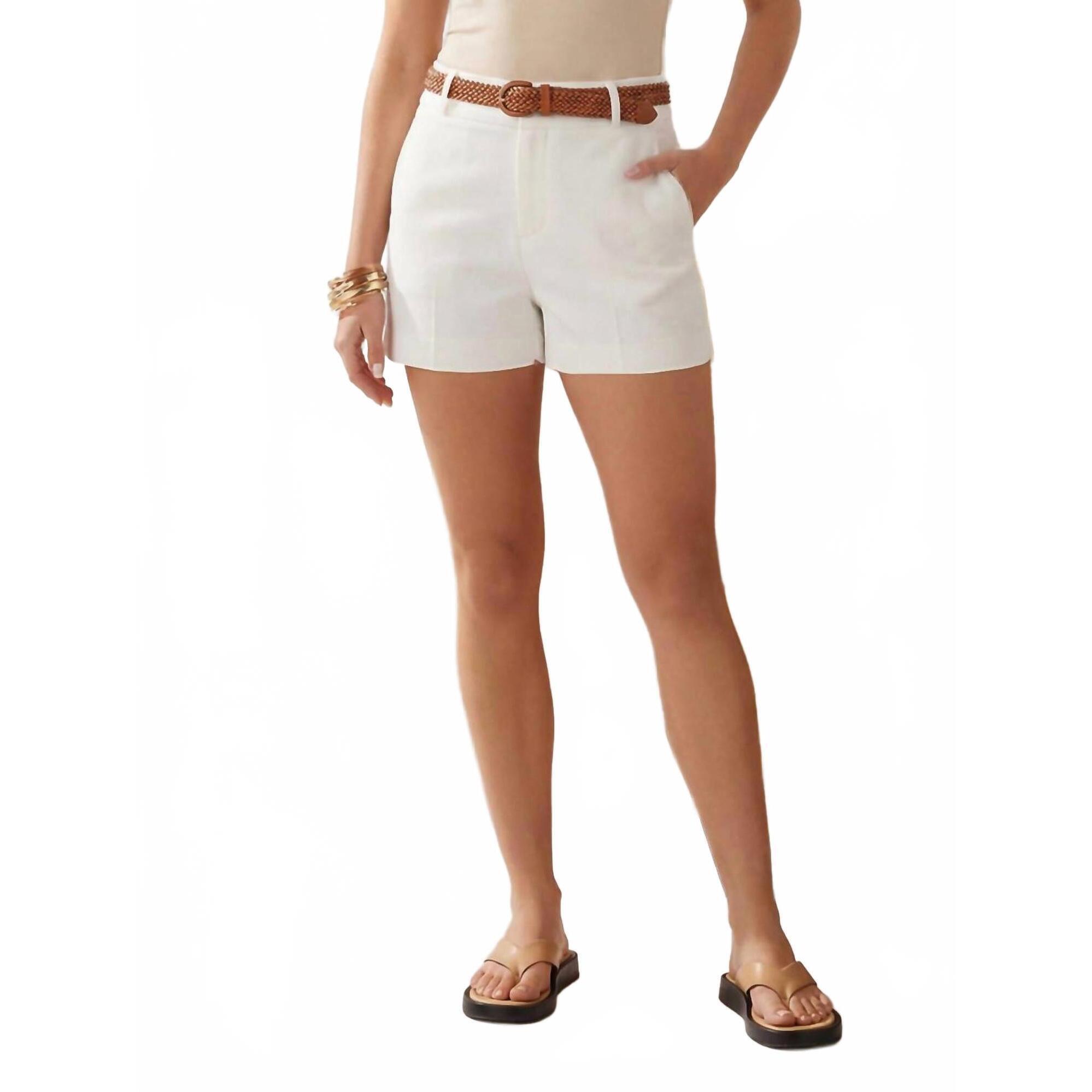 New Fifteen Twenty Modern High Rise Shorts In Off White